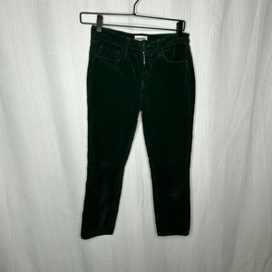 L'Agence Dark Green Skinny Crop‎ Corduroys Pants